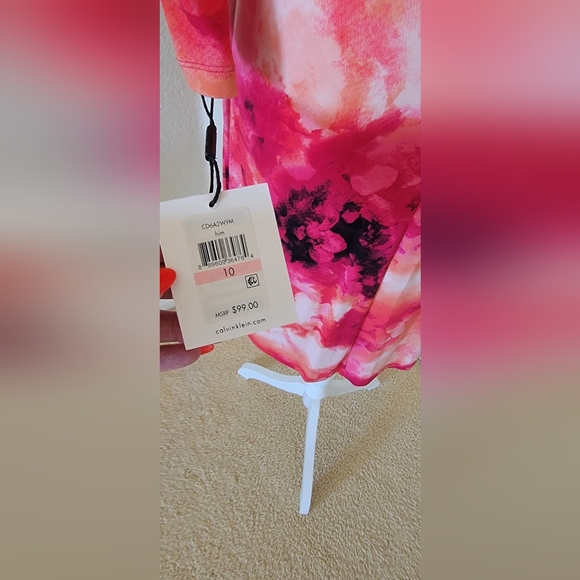 NWT Calvin Clein wrap dress 3/4 sleeve print faux, size 10 - Picture 5 of 5